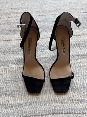 Charles David Black Minimal Ankle-Strap Heels